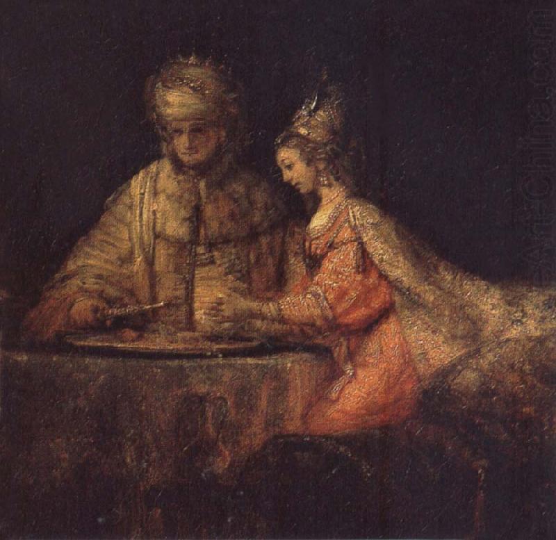 Haman,Esther and Ahasuerus, REMBRANDT Harmenszoon van Rijn